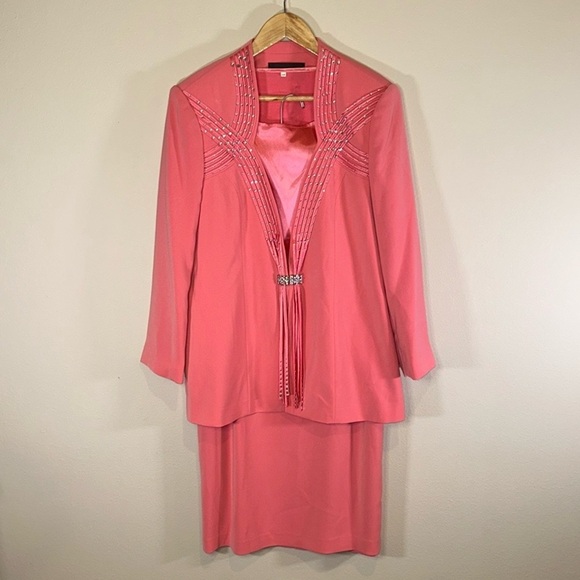 Vintage Studio B Three Piece Skirt Suit Set Women 12 Petite Mother of Bride - Picture 15 of 16